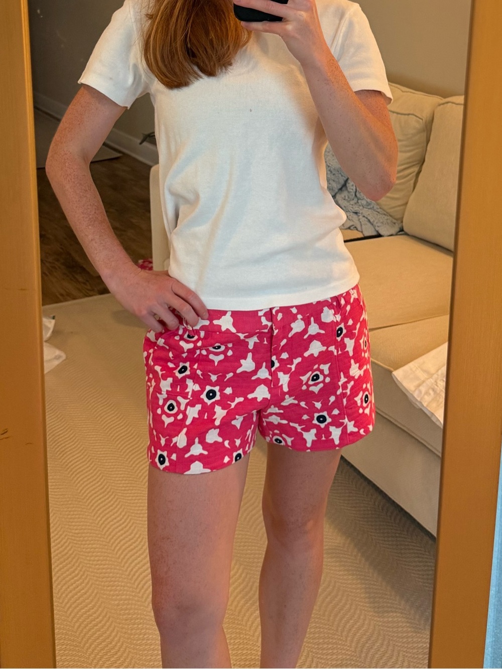 NWT Annie Griffin Pink Floral Print Women's Shorts